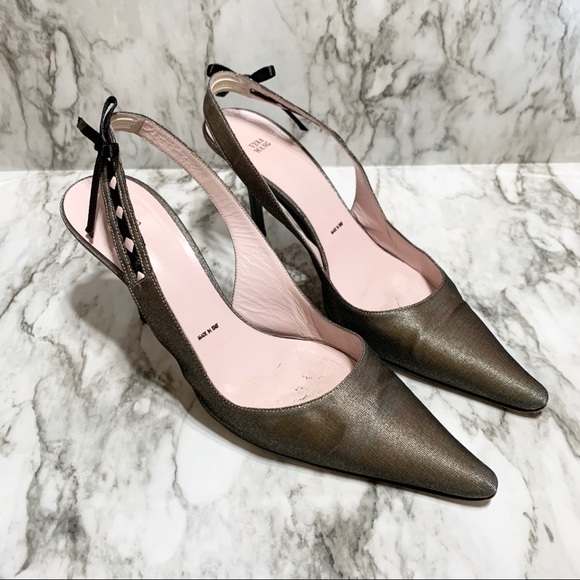 Vera Wang | Bow Detail Ankle Strap Heels - Picture 1 of 6